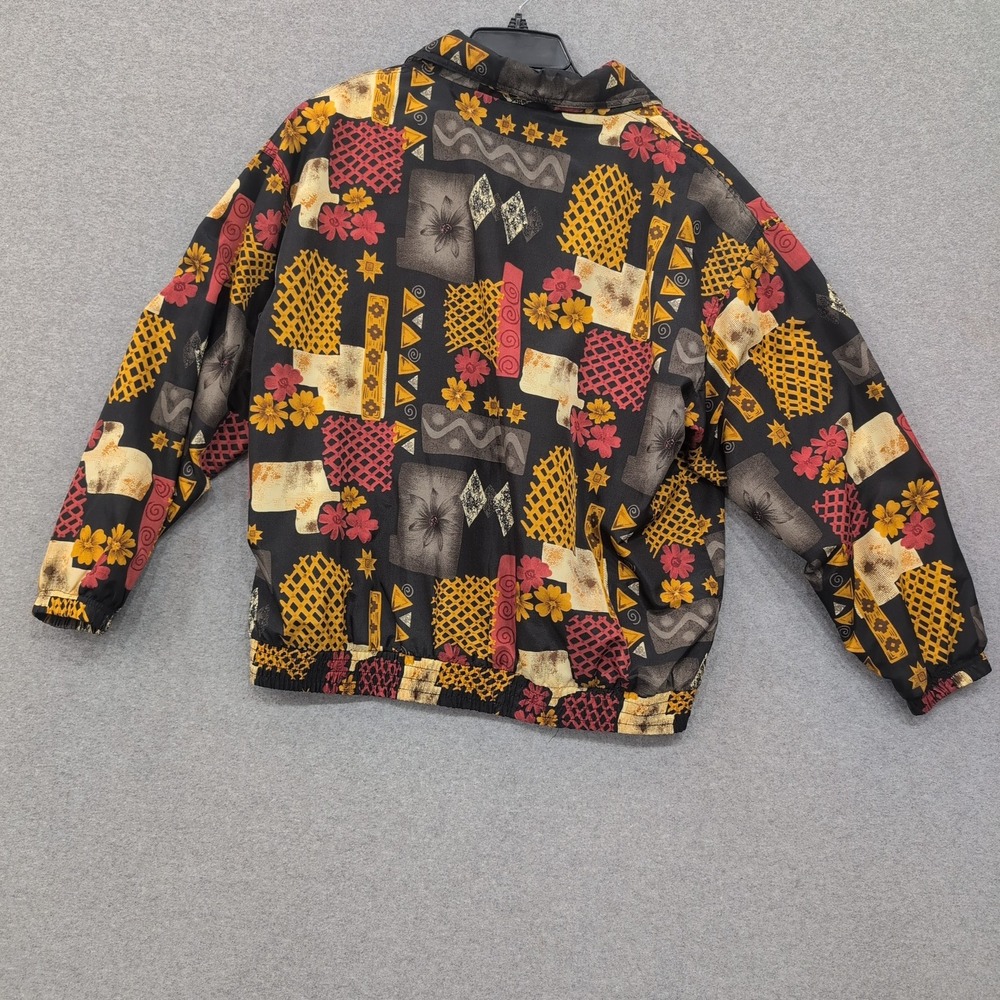 Vintage EVR‎ Women's Lightweight Abstract Print Bomber Jacket Size Large